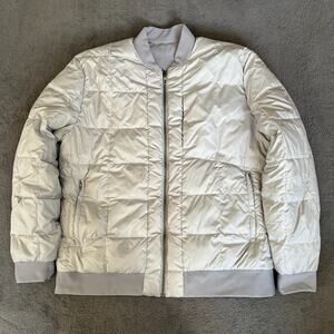 Lululemon About Face Sea Salt Puffer Reversible Down Bomber Jacket Men's Sz XXL